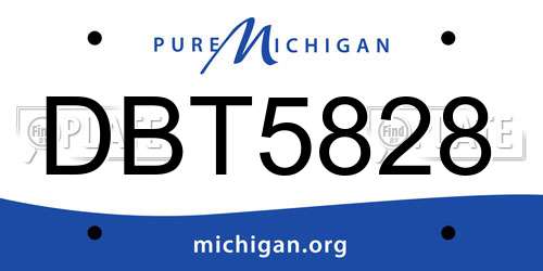 DBT5828 Michigan License Plate