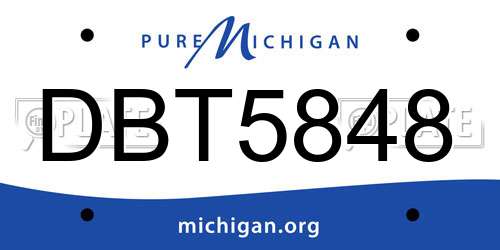 DBT5848 Michigan License Plate