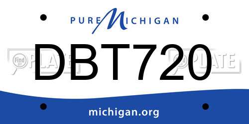 DBT720 Michigan License Plate