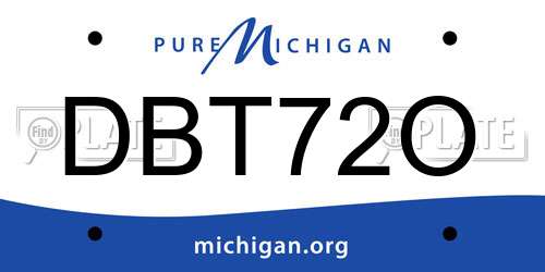 DBT72O Michigan License Plate