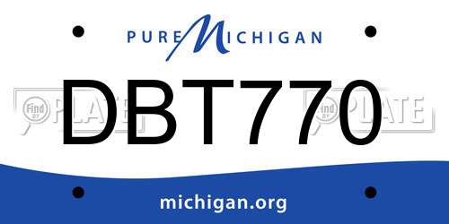 DBT770 Michigan License Plate