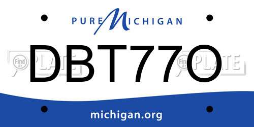 DBT77O Michigan License Plate
