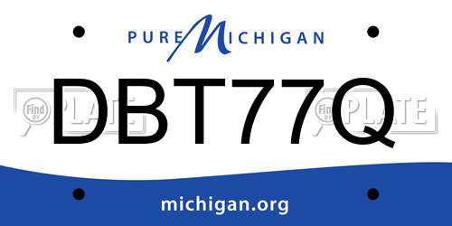 DBT77Q Michigan License Plate