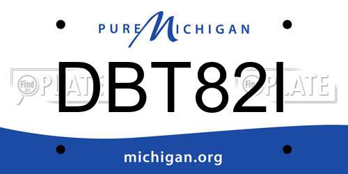 DBT82I Michigan License Plate