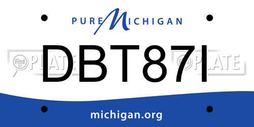 DBT87I Michigan License Plate