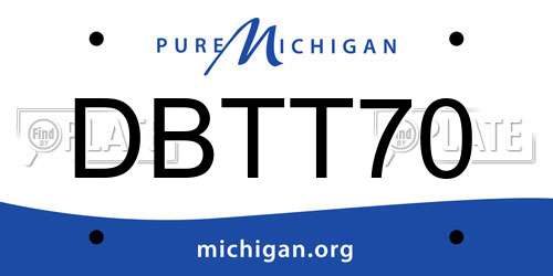 DBTT70 Michigan License Plate
