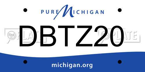 DBTZ20 Michigan License Plate