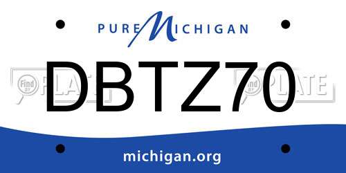 DBTZ70 Michigan License Plate