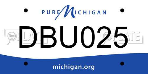 DBU025 Michigan License Plate