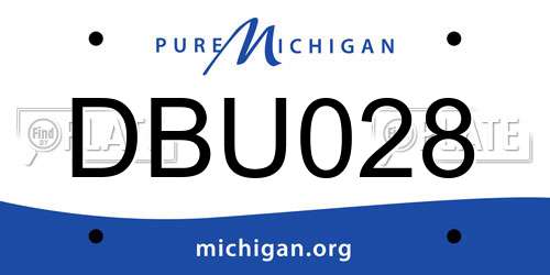 DBU028 Michigan License Plate