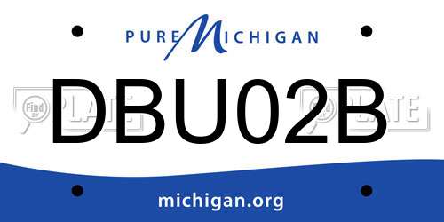 DBU02B Michigan License Plate
