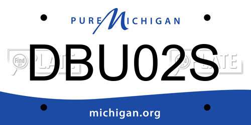 DBU02S Michigan License Plate