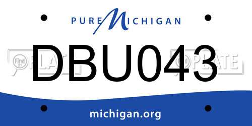 DBU043 Michigan License Plate