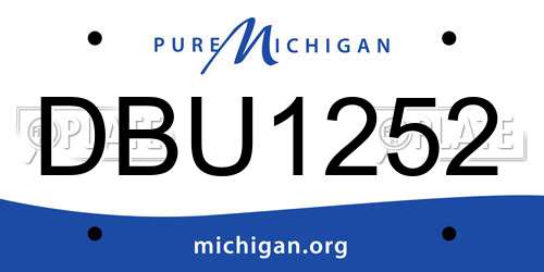 DBU1252 Michigan License Plate