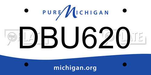 DBU620 Michigan License Plate