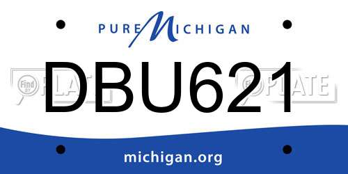 DBU621 Michigan License Plate