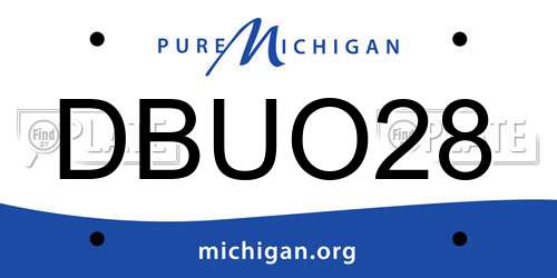 DBUO28 Michigan License Plate