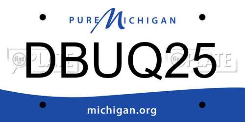DBUQ25 Michigan License Plate