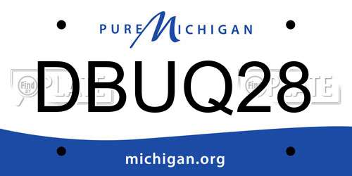 DBUQ28 Michigan License Plate
