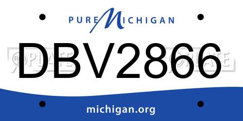 DBV2866 Michigan License Plate