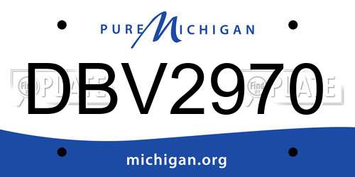 DBV2970 Michigan License Plate