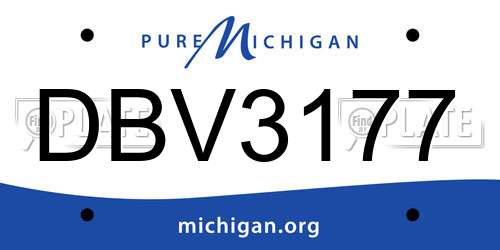 DBV3177 Michigan License Plate