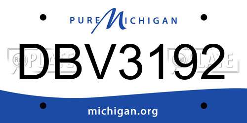 DBV3192 Michigan License Plate