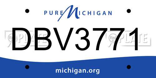 DBV3771 Michigan License Plate