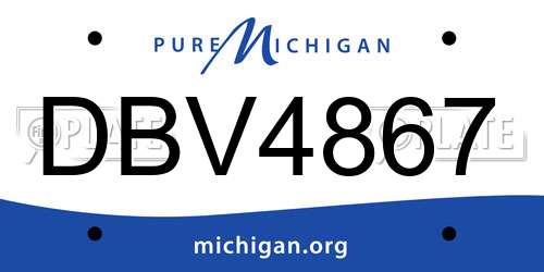 DBV4867 Michigan License Plate