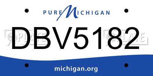 DBV5182 Michigan License Plate
