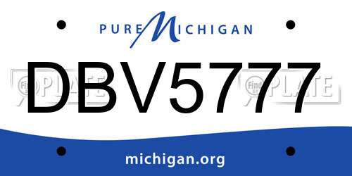 DBV5777 Michigan License Plate