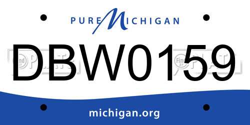 DBW0159 Michigan License Plate