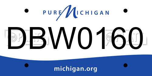 DBW0160 Michigan License Plate