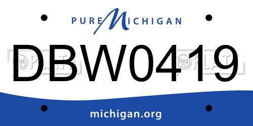 DBW0419 Michigan License Plate