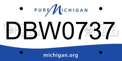 DBW0737 Michigan License Plate
