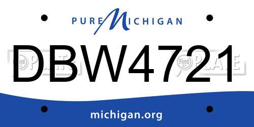 DBW4721 Michigan License Plate