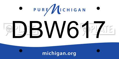 DBW617 Michigan License Plate