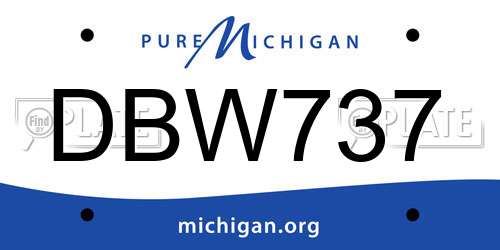 DBW737 Michigan License Plate