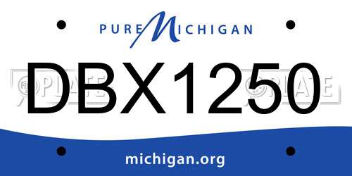 DBX1250 Michigan License Plate