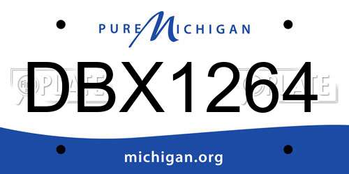 DBX1264 Michigan License Plate