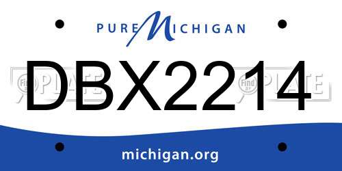 DBX2214 Michigan License Plate