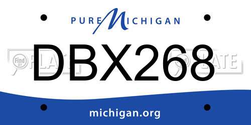 DBX268 Michigan License Plate