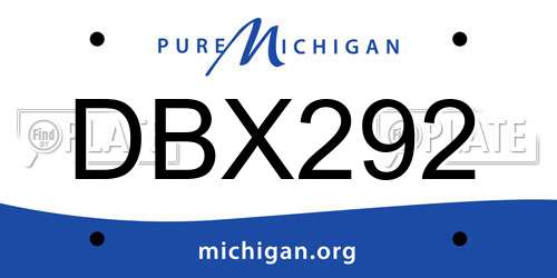 DBX292 Michigan License Plate