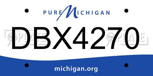 DBX4270 Michigan License Plate