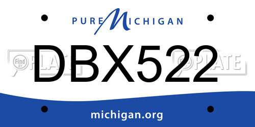DBX522 Michigan License Plate