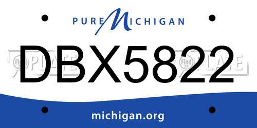 DBX5822 Michigan License Plate