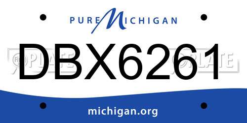 DBX6261 Michigan License Plate