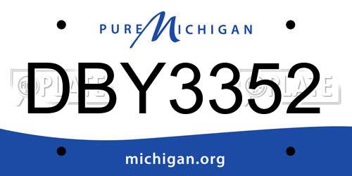 DBY3352 Michigan License Plate