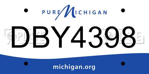 DBY4398 Michigan License Plate