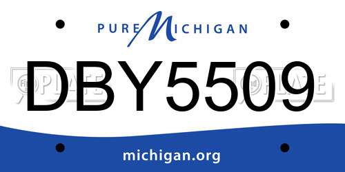 DBY5509 Michigan License Plate